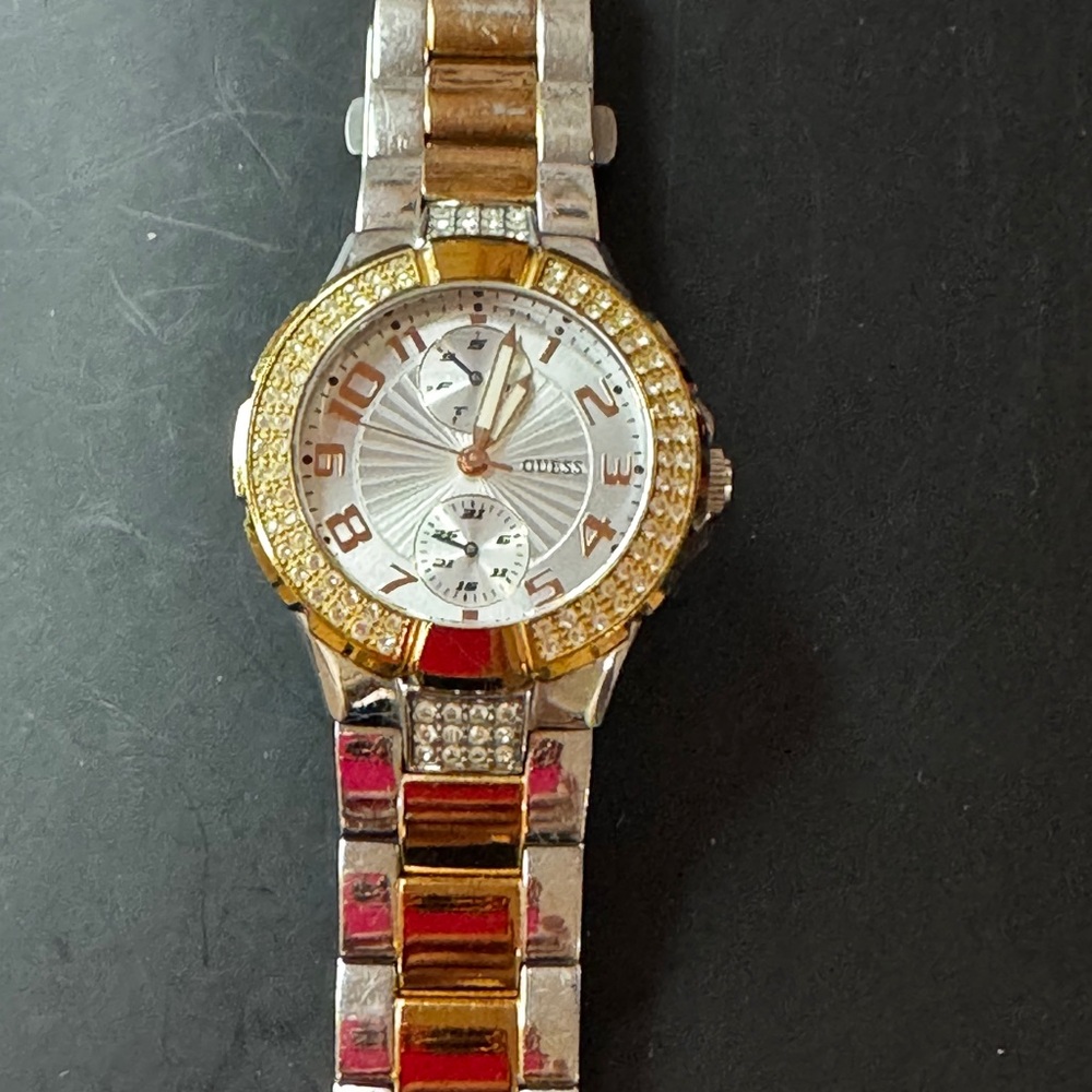 GUESS Women’s Two-Tone Crystal Accent Watch – U13586L2 - Picture 3 of 9